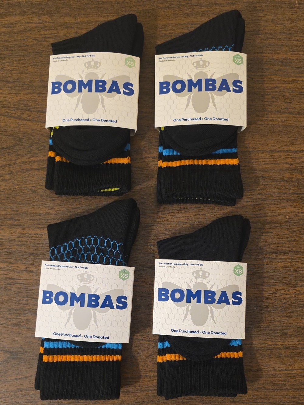4 Pairs Of New Bombas Socks - XS
